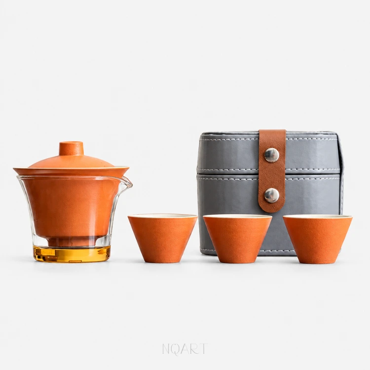 Portable Travel Tea Set with Strainer Gaiwan - 5 Colors
